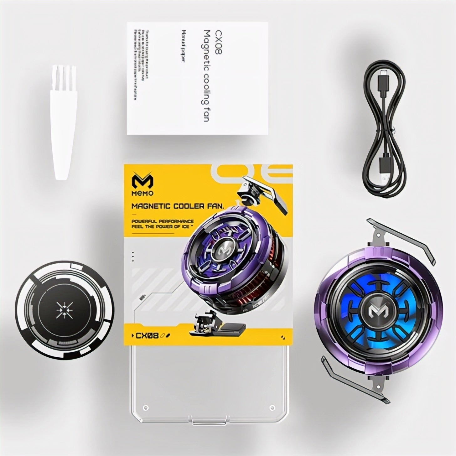 Memo DLA6 Mobile Cooling Fan | RGB Light Radiator | High-Speed Cooling | Fast Heat Dissipation | Silent Operation for PUBG & Free Fire | USB Powered.